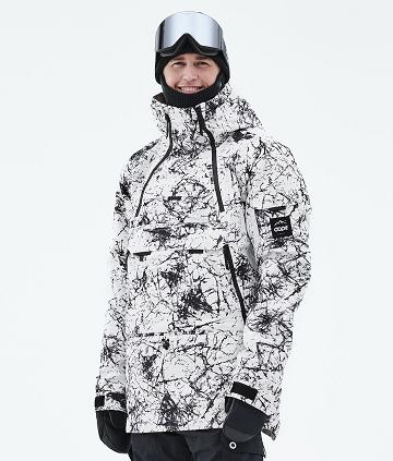 Dope Akin 2021 Snowboardjakker Herre Hvide Sort | DKYU2748