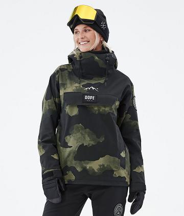 Dope Blizzard W Snowboardjakker Dame Grøn Camo | DKLH3452