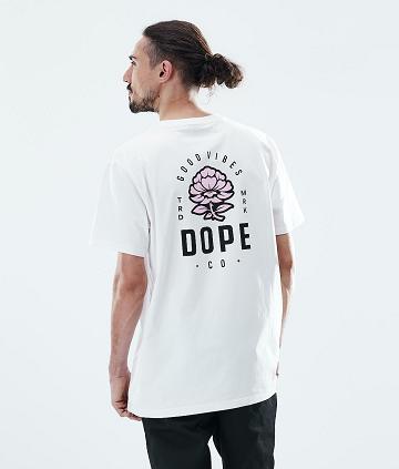 Dope Daily Rose T Shirts Herre Hvide | DKIS2986