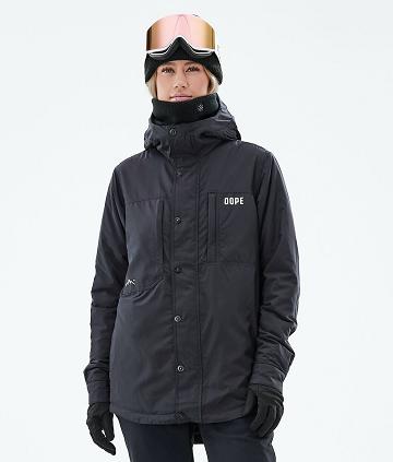 Dope Insulated W Skijakker Dame Sort | DKXF3658