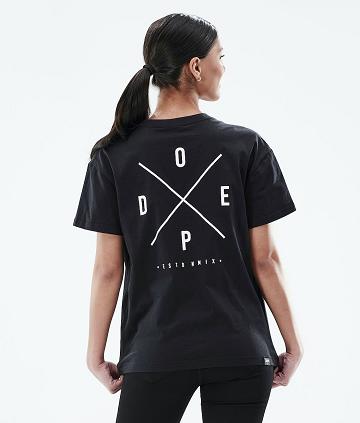 Dope Regular 2X-UP T Shirts Dame Sort | DKCE3761