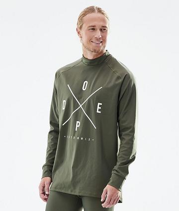 Dope Snuggle 2X-Up Baselayer Top Herre Olivengrøn Grøn | DKYU3059