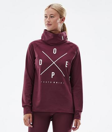 Dope Snuggle W 2X-Up Baselayer Top Dame Bordeaux | DKHK3890