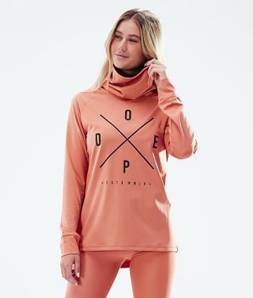 Dope Snuggle W 2X-Up Baselayer Top Dame Orange | DKMA3888