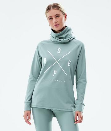 Dope Snuggle W 2X-Up Baselayer Top Dame Aqua | DKNB3889