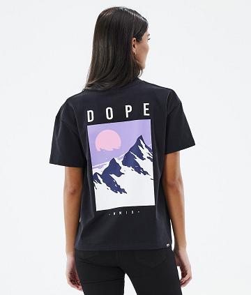 Dope Standard W Peak T Shirts Dame Sort | DKIS3776