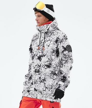 Dope Wylie Patch Snowboardjakker Herre Hvide Sort | DKXF2830