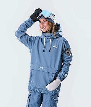 Dope Wylie W 10k Capital Snowboardjakker Dame Blå Grå | DKHK3508