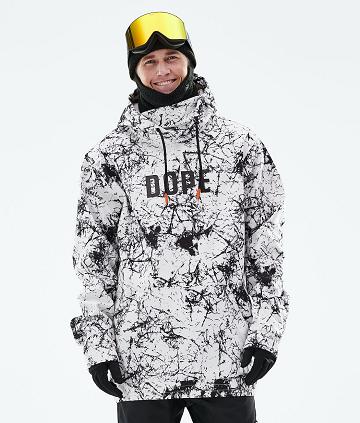 Dope Yeti 2021 Capital Snowboardjakker Herre Hvide Sort | DKHK2836