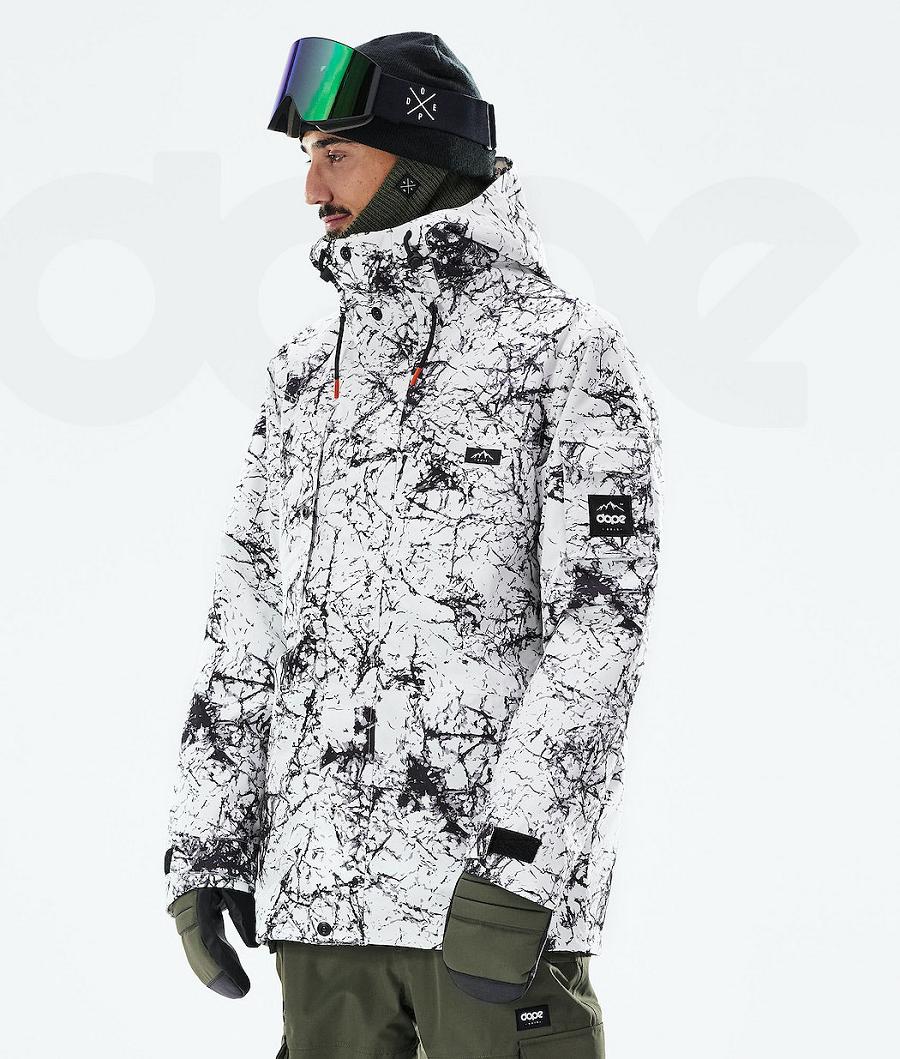 Dope Adept 2021 Snowboardjakker Herre Hvide Sort | DKWY2726