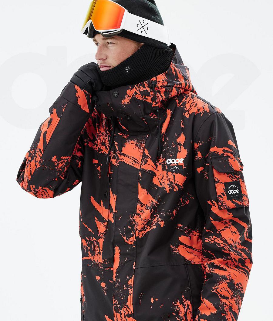 Dope Adept Paint Snowboardjakker Herre Orange | DKXF2733