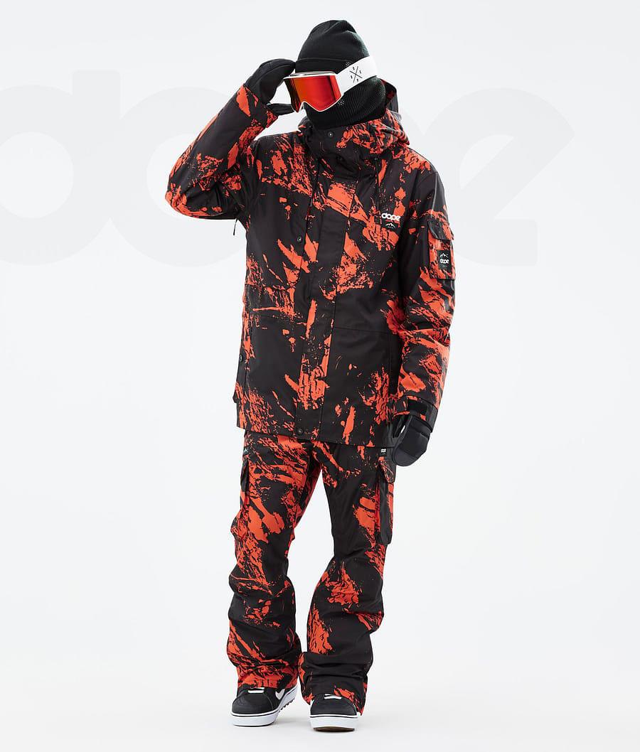 Dope Adept Paint Snowboardjakker Herre Orange | DKXF2733