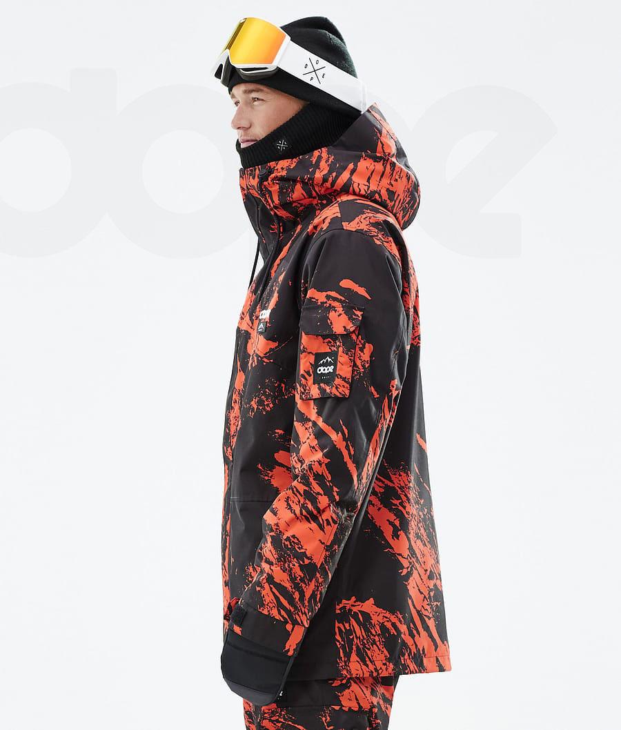 Dope Adept Paint Snowboardjakker Herre Orange | DKXF2733