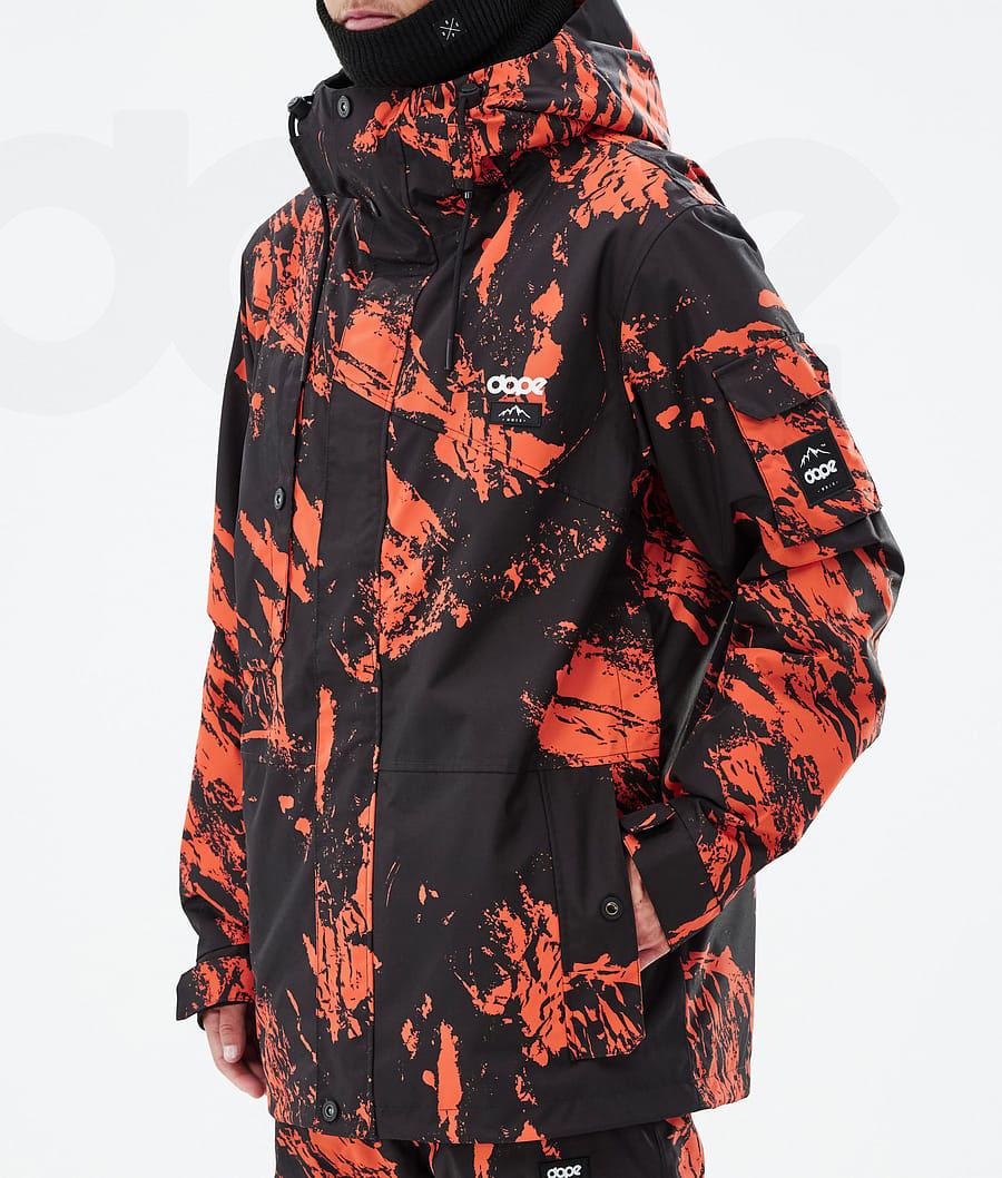 Dope Adept Paint Snowboardjakker Herre Orange | DKXF2733