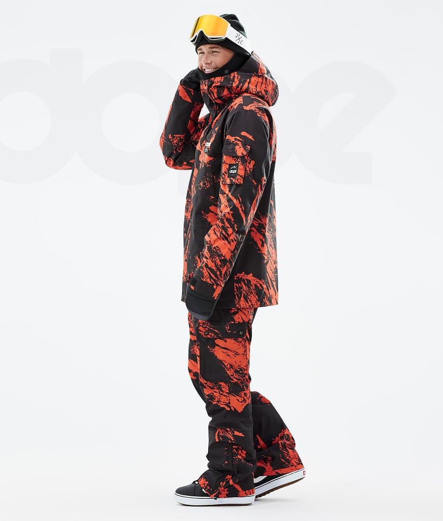 Dope Adept Paint Snowboardjakker Herre Orange | DKXF2733