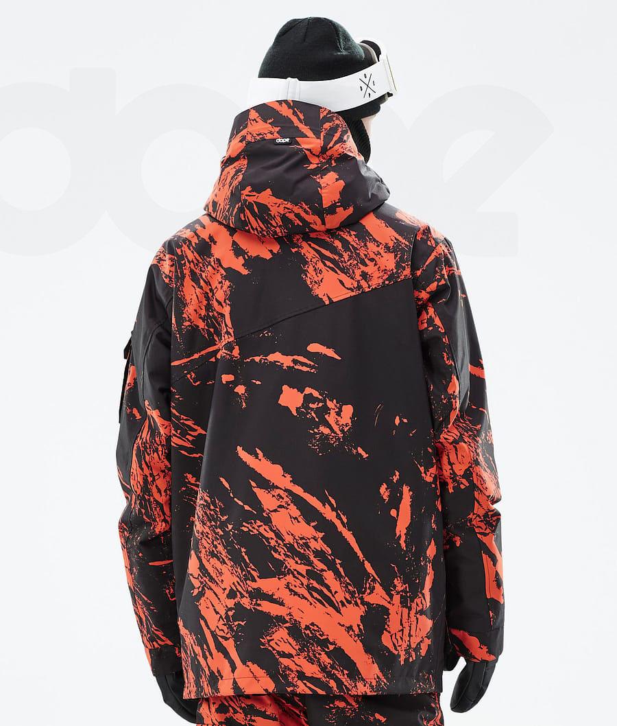 Dope Adept Paint Snowboardjakker Herre Orange | DKXF2733