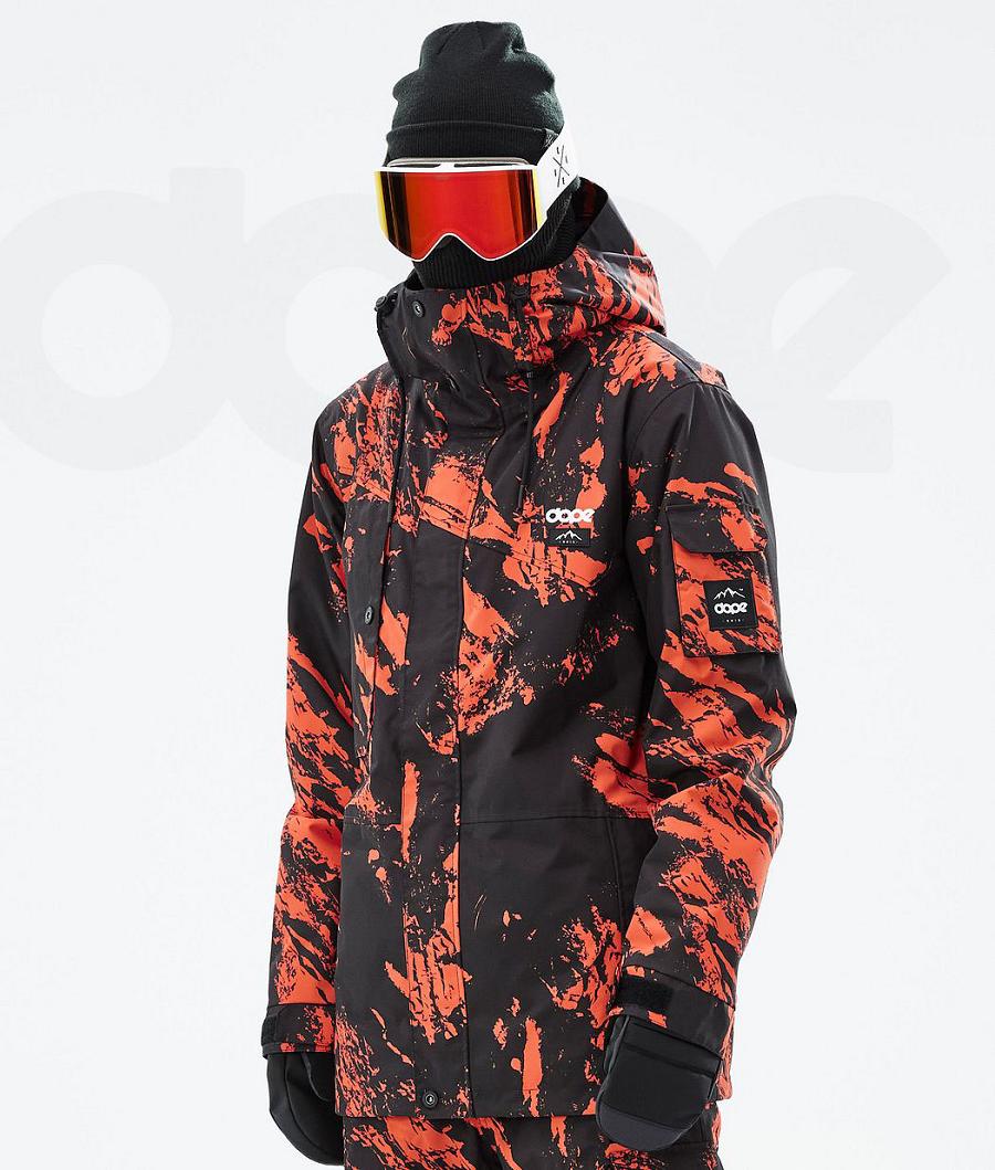 Dope Adept Paint Snowboardjakker Herre Orange | DKXF2733