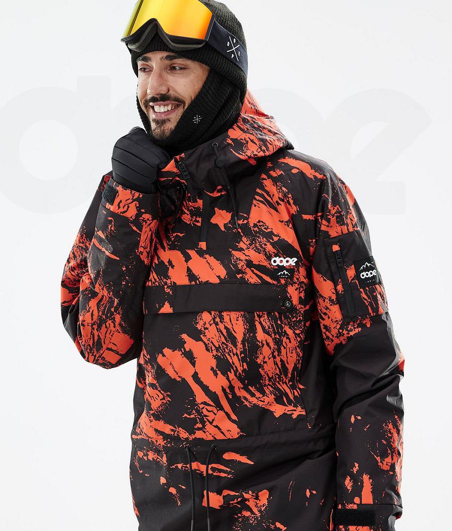 Dope Annok Paint Snowboardjakker Herre Orange | DKKI2762