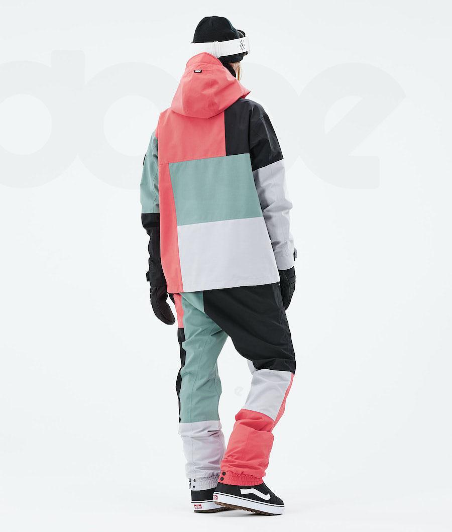 Dope Blizzard LE W Limited Edition Patchwork Snowboardjakker Dame Rød Grøn | DKWY3443