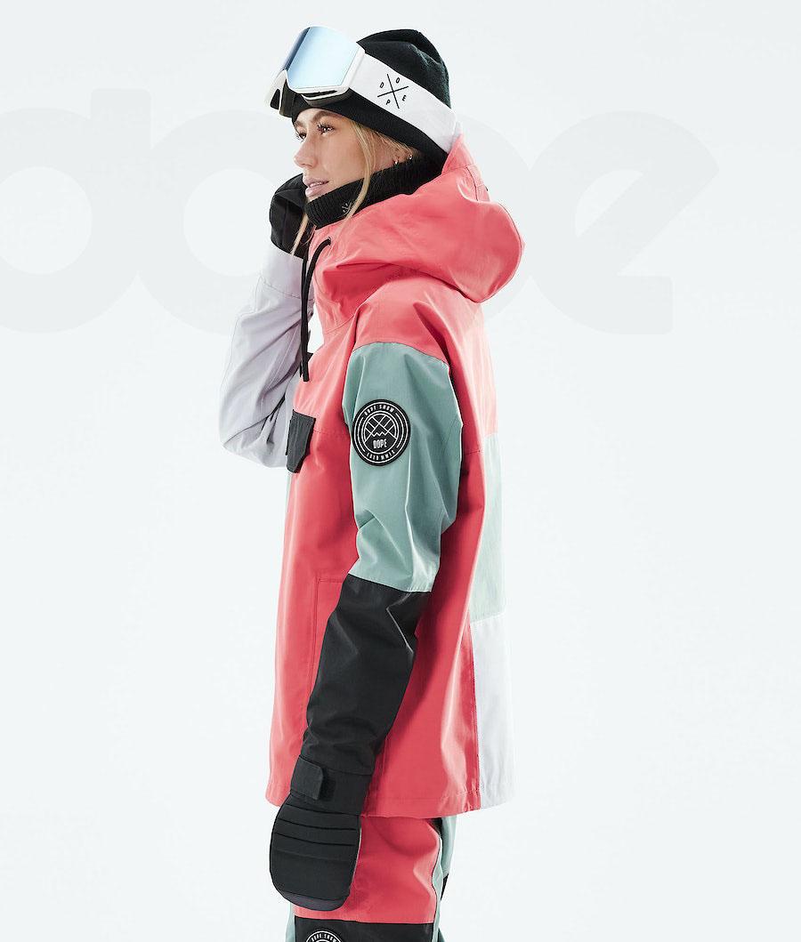 Dope Blizzard LE W Limited Edition Patchwork Snowboardjakker Dame Rød Grøn | DKWY3443