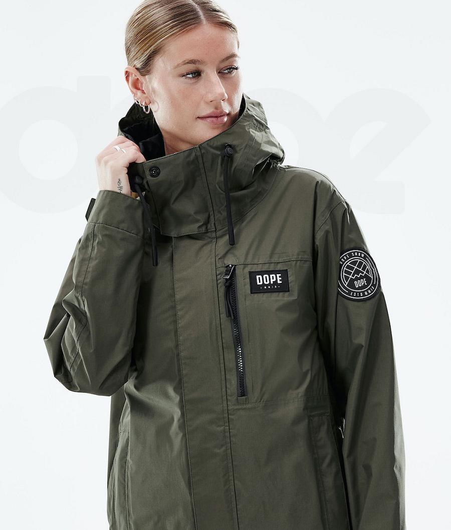 Dope Blizzard Light W Full Zip Udendørs Jakker Dame Olivengrøn Grøn | DKIS3724