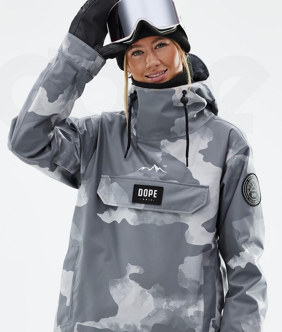 Dope Blizzard W Snowboardjakker Dame Grå Camo | DKZG3451