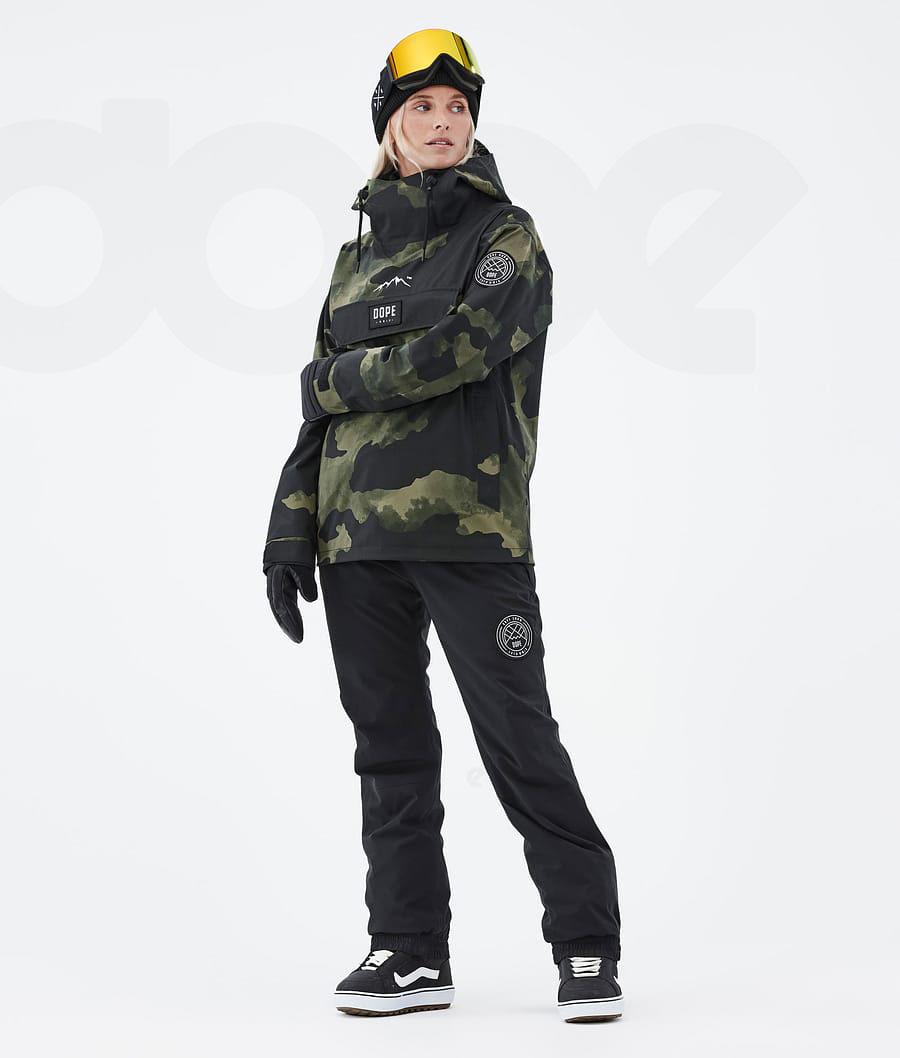 Dope Blizzard W Snowboardjakker Dame Grøn Camo | DKLH3452