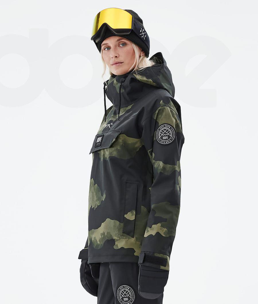 Dope Blizzard W Snowboardjakker Dame Grøn Camo | DKLH3452