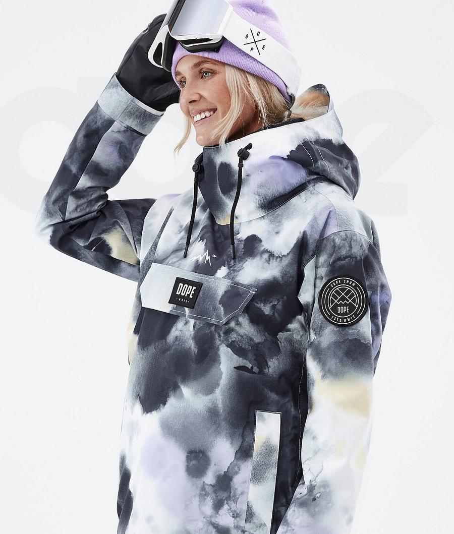 Dope Blizzard W Tiedye Skijakker Dame Sort Lilla | DKYU3647