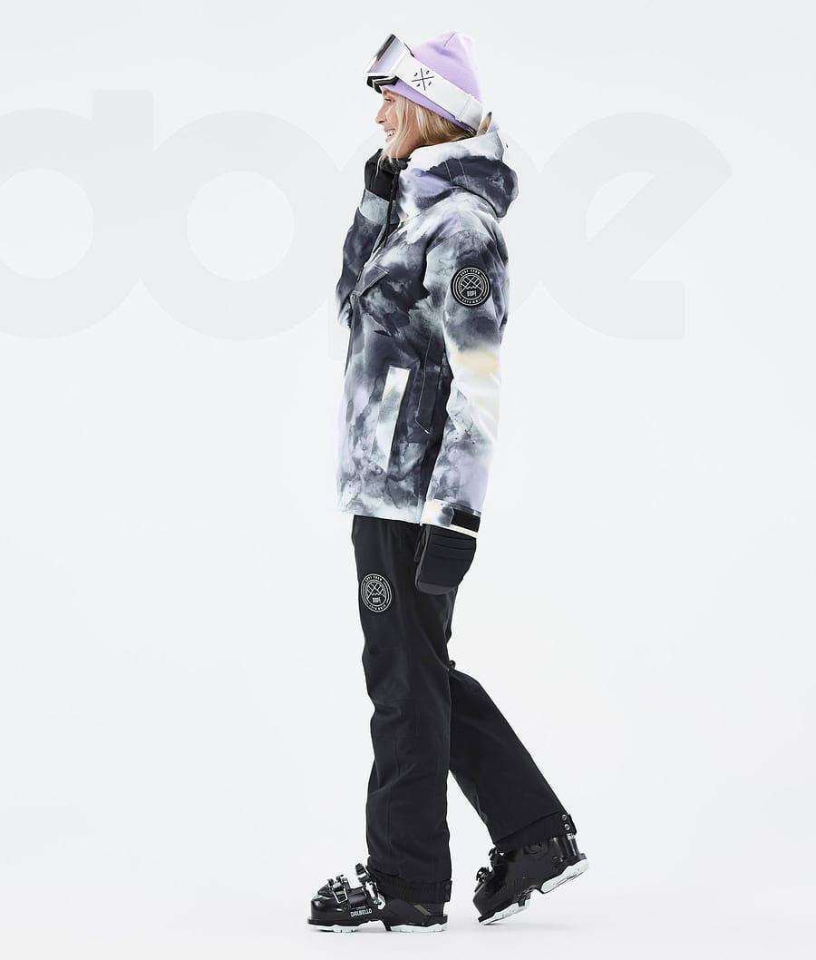 Dope Blizzard W Tiedye Skijakker Dame Sort Lilla | DKYU3647