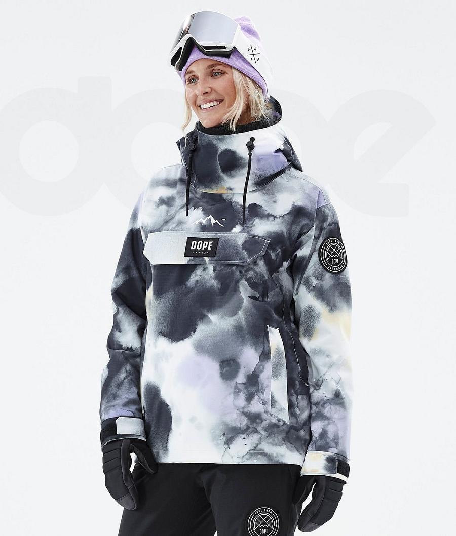 Dope Blizzard W Tiedye Skijakker Dame Sort Lilla | DKYU3647