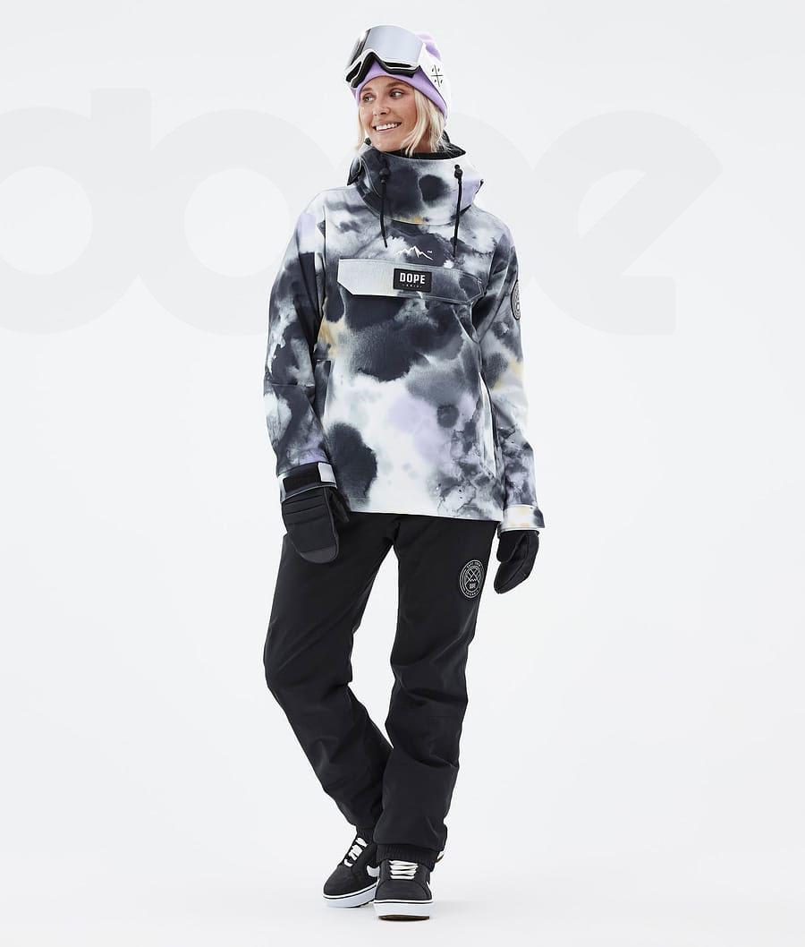 Dope Blizzard W Tiedye Snowboardjakker Dame Sort Lilla | DKSO3478