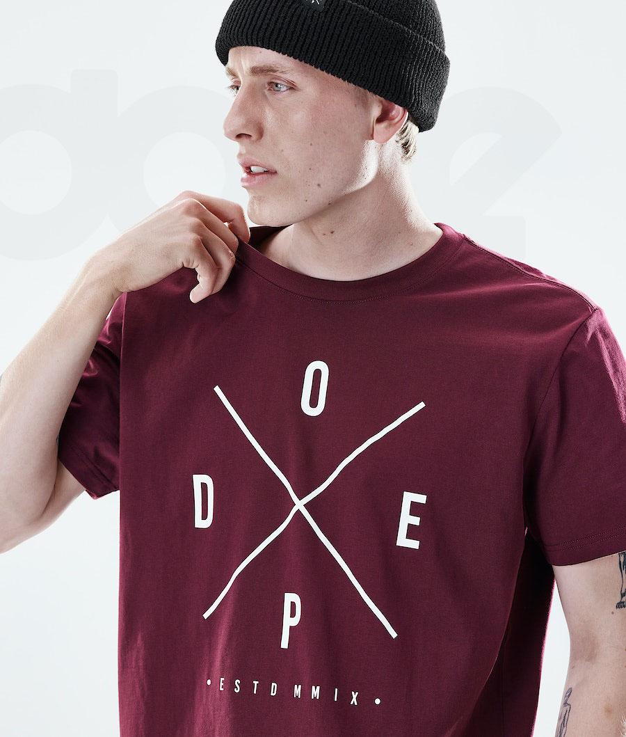 Dope Daily 2X-UP T Shirts Herre Bordeaux | DKGL2979