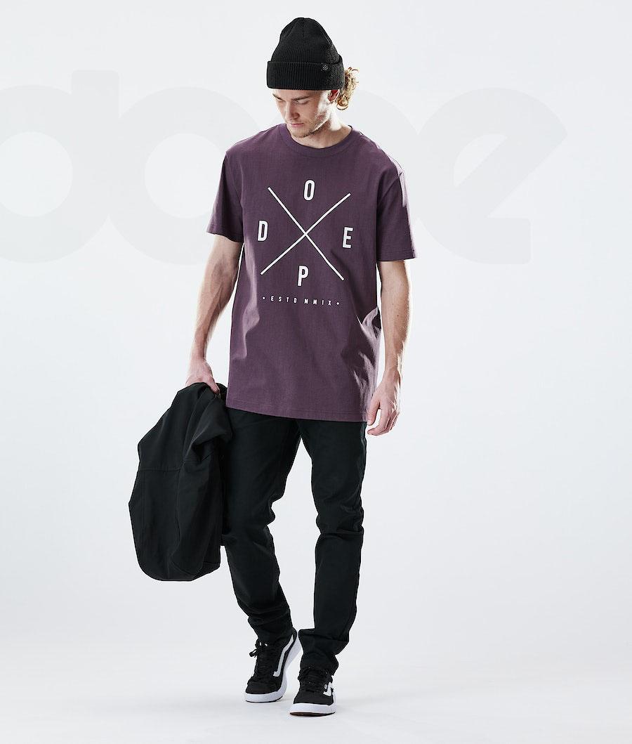 Dope Daily 2X-UP T Shirts Herre Lilla | DKHK2978