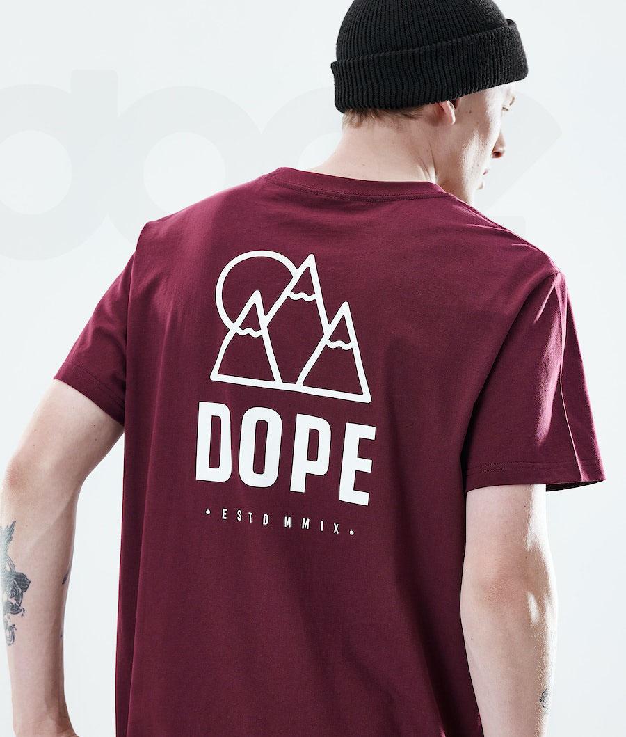 Dope Daily Rise T Shirts Herre Bordeaux | DKPQ2984