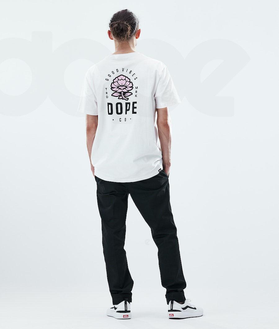 Dope Daily Rose T Shirts Herre Hvide | DKIS2986