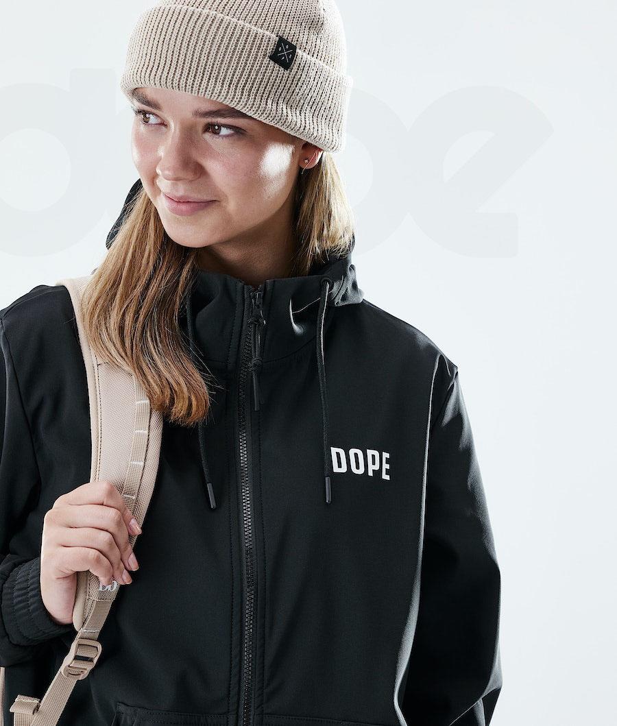 Dope Flight W Full Zip Hættetrøje Dame Sort | DKAP3843