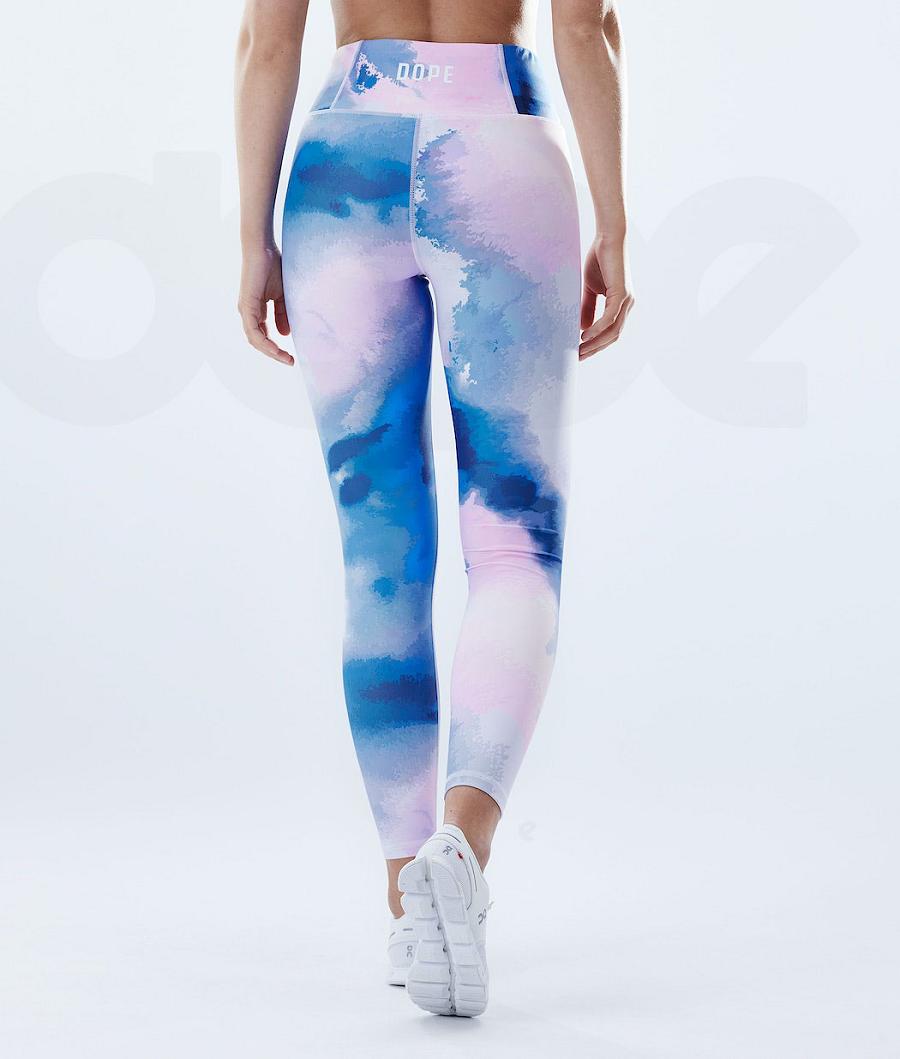 Dope Lofty Leggings Dame Blå Flerfarvede | DKPQ3792