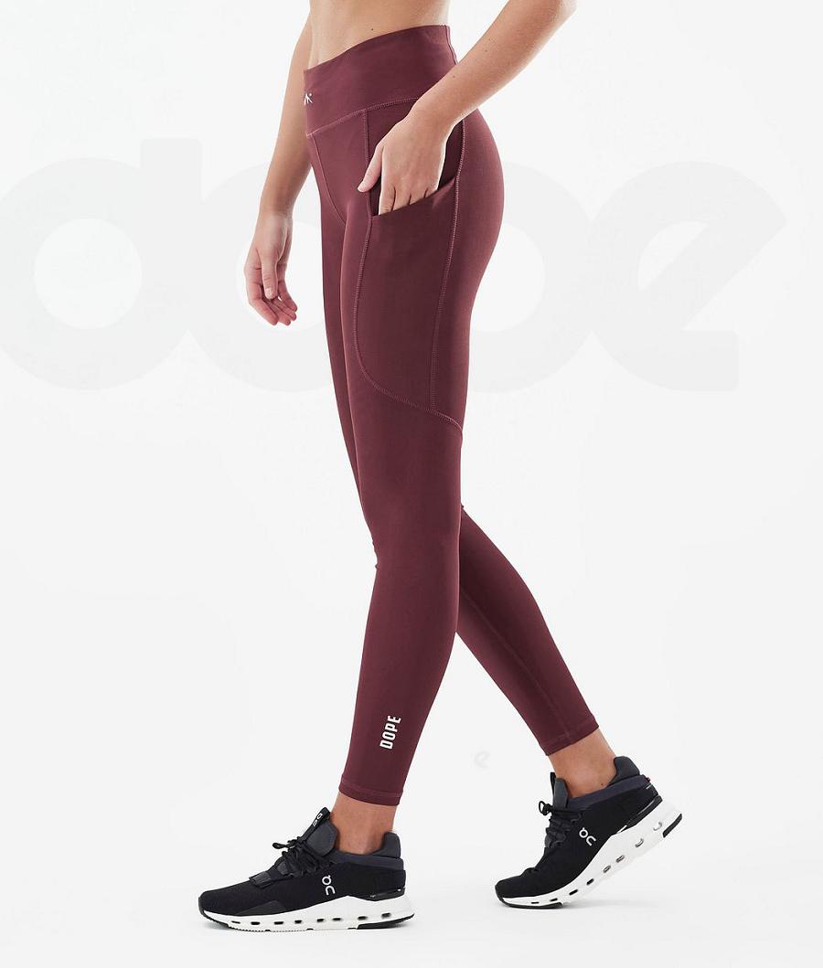 Dope Lofty Tech Burgundy Leggings Dame Bordeaux | DKEX3806