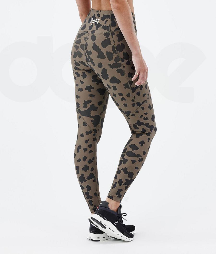 Dope Lofty Tech Dots Leggings Dame Brune | DKMA3809