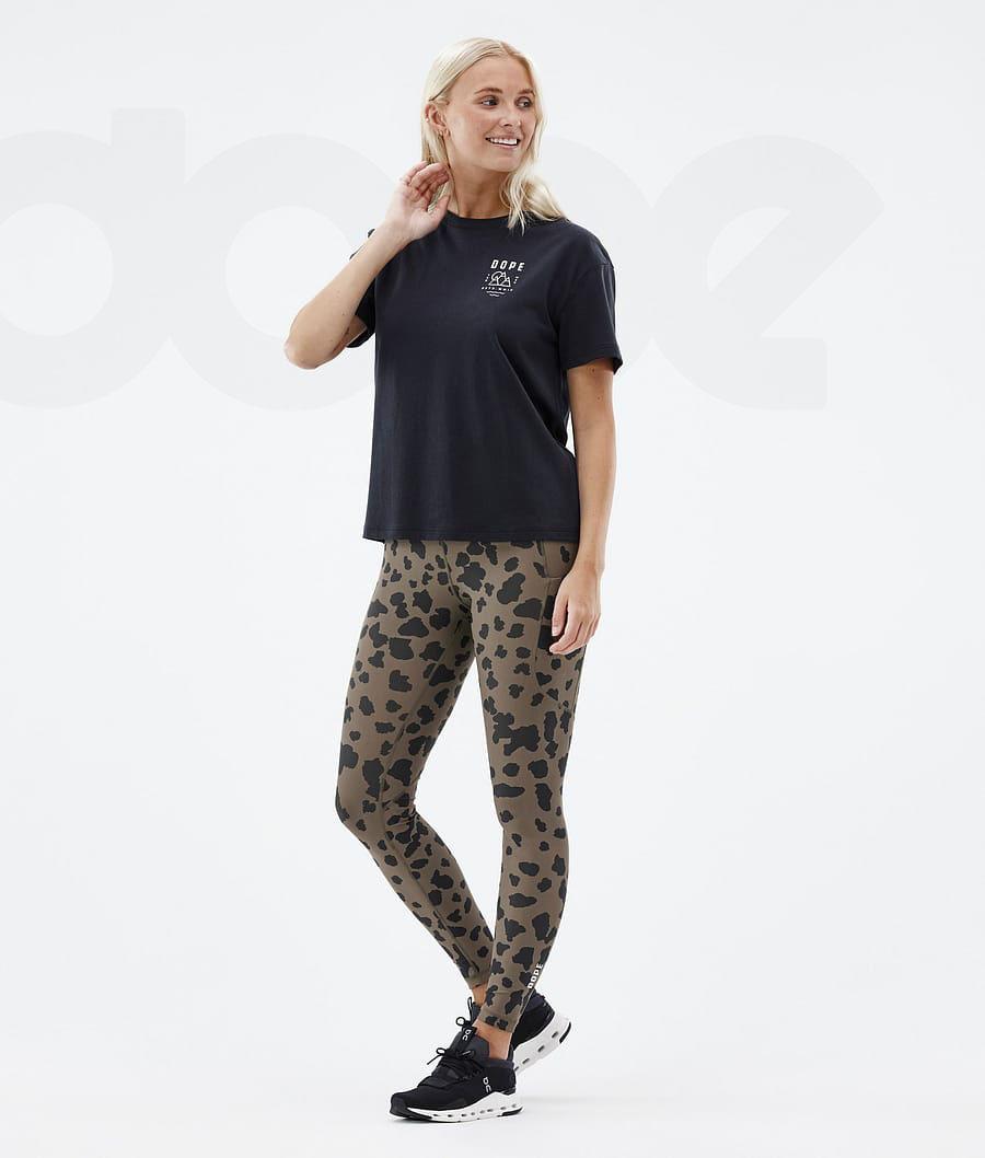 Dope Lofty Tech Dots Leggings Dame Brune | DKMA3809