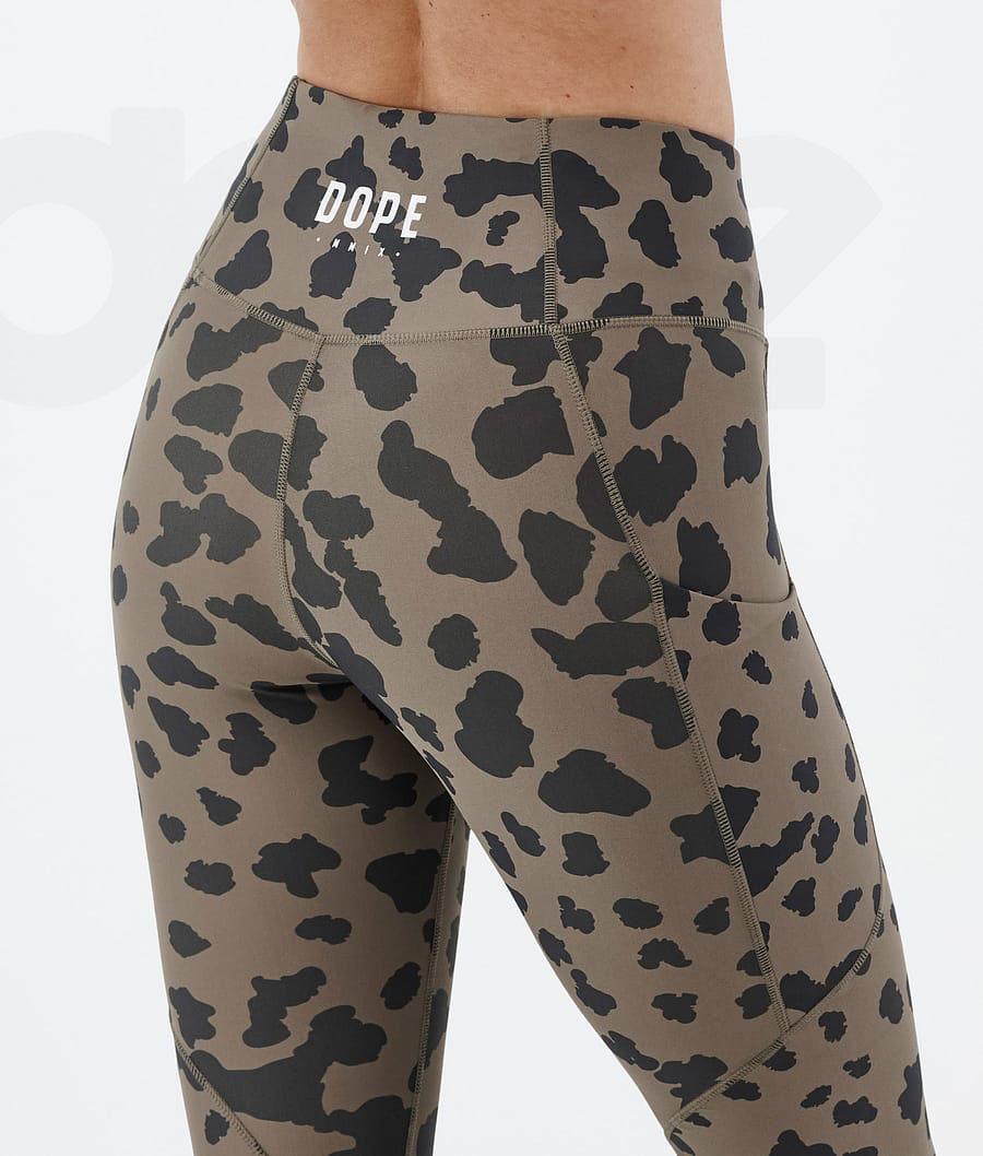 Dope Lofty Tech Dots Leggings Dame Brune | DKMA3809