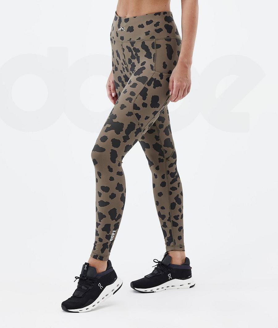 Dope Lofty Tech Dots Leggings Dame Brune | DKMA3809