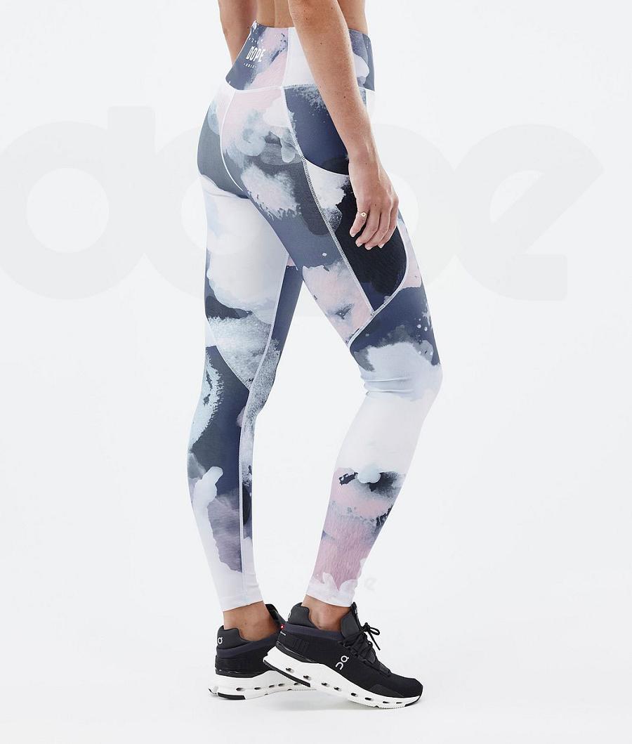 Dope Lofty Tech Leggings Dame Blå Flerfarvede | DKOR3800