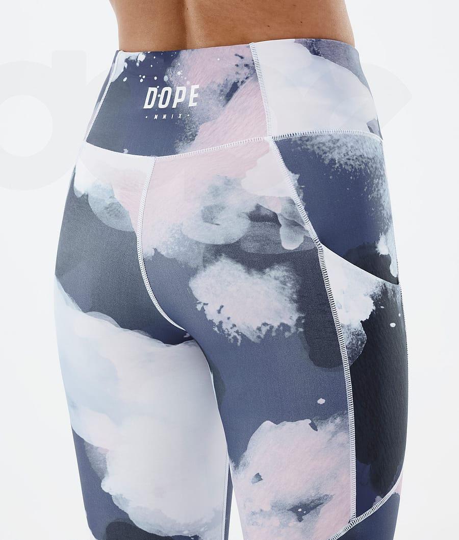 Dope Lofty Tech Leggings Dame Blå Flerfarvede | DKOR3800