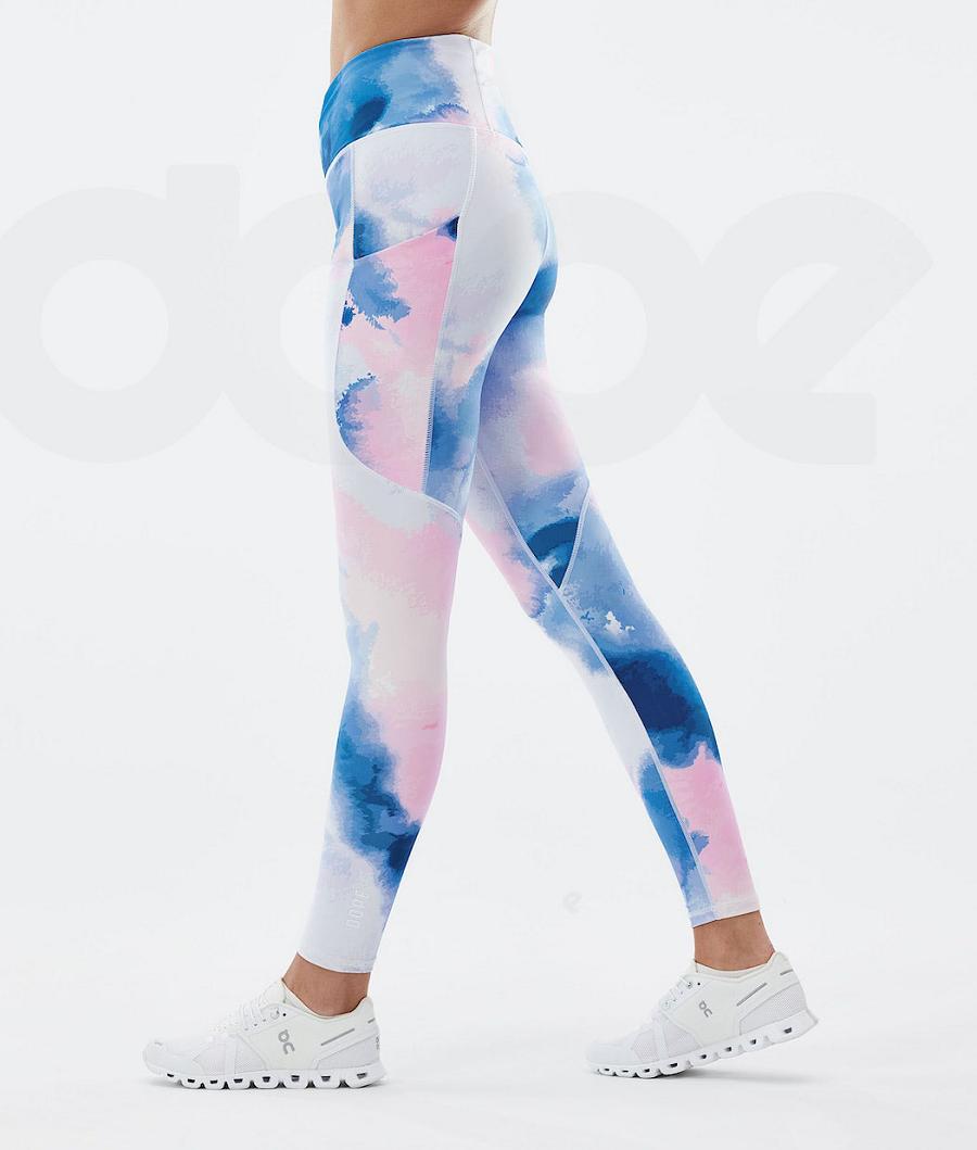 Dope Lofty Tech Leggings Dame Hvide Flerfarvede | DKAP3798