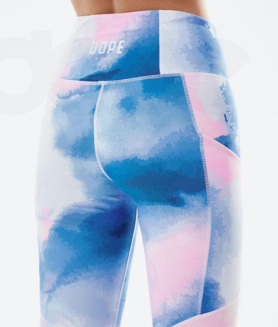 Dope Lofty Tech Leggings Dame Hvide Flerfarvede | DKAP3798