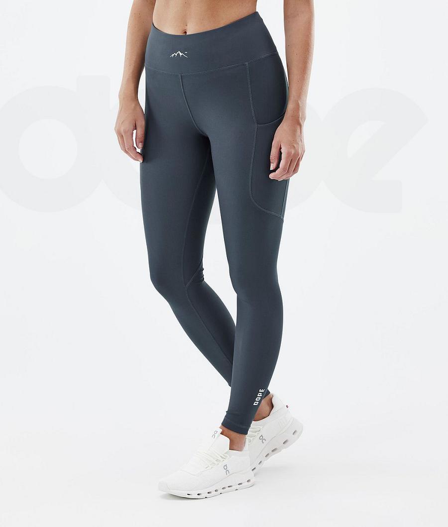 Dope Lofty Tech Leggings Dame Mørkeblå | DKDN3796