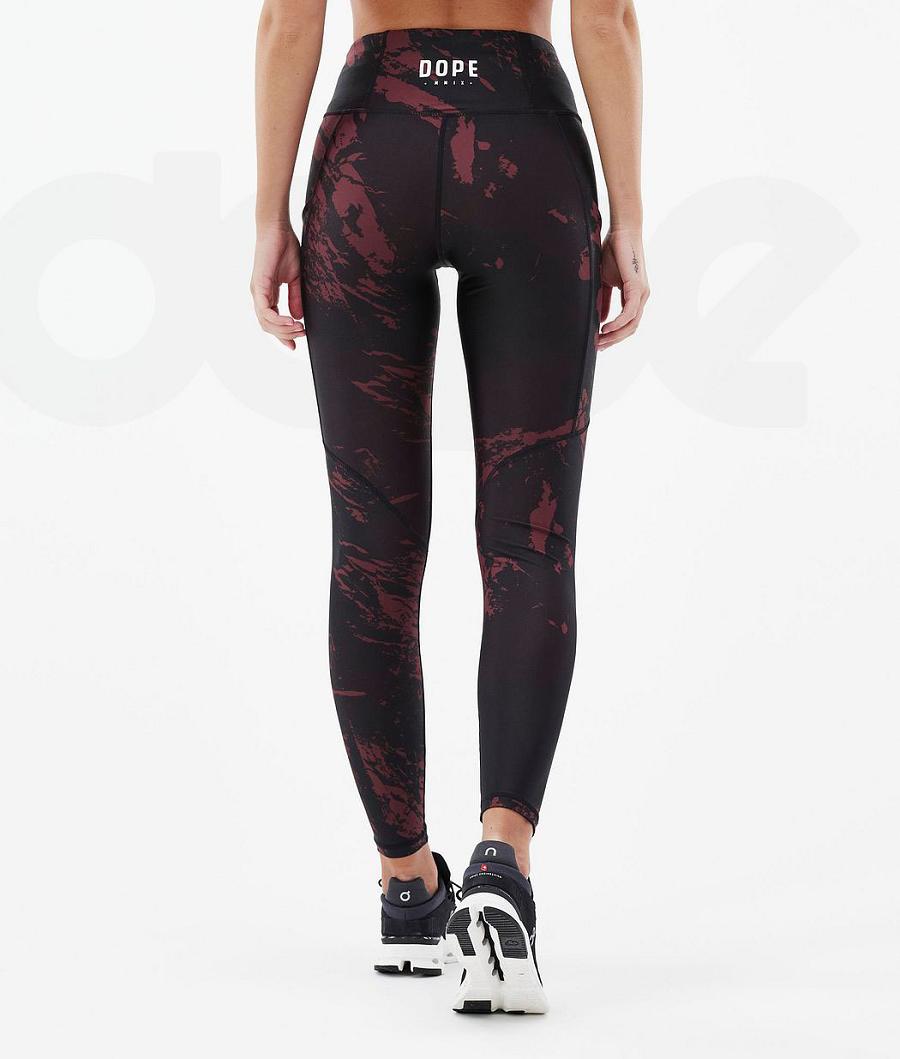 Dope Lofty Tech Paint Leggings Dame Bordeaux | DKNB3810