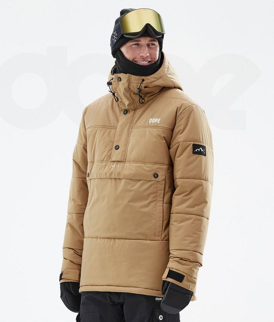 Dope Puffer Skijakker Herre Guld | DKQZ2940